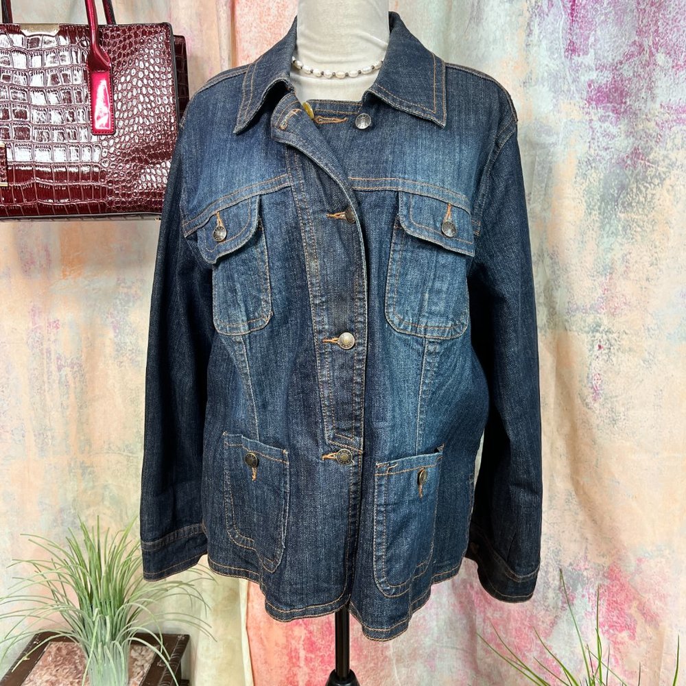 📌Liz Claiborne First Issue Jean Jacket with Side Latches